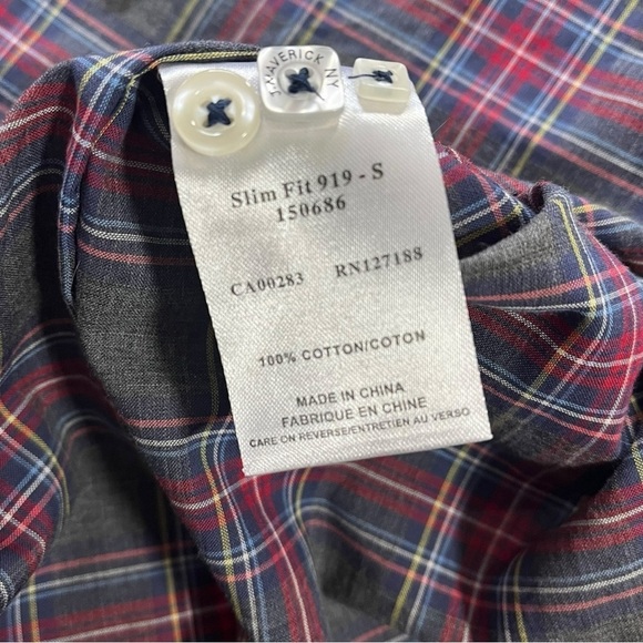 NWT J. Maverick Grey and Red Plaid Button Down Shirt sz M - Picture 3 of 10